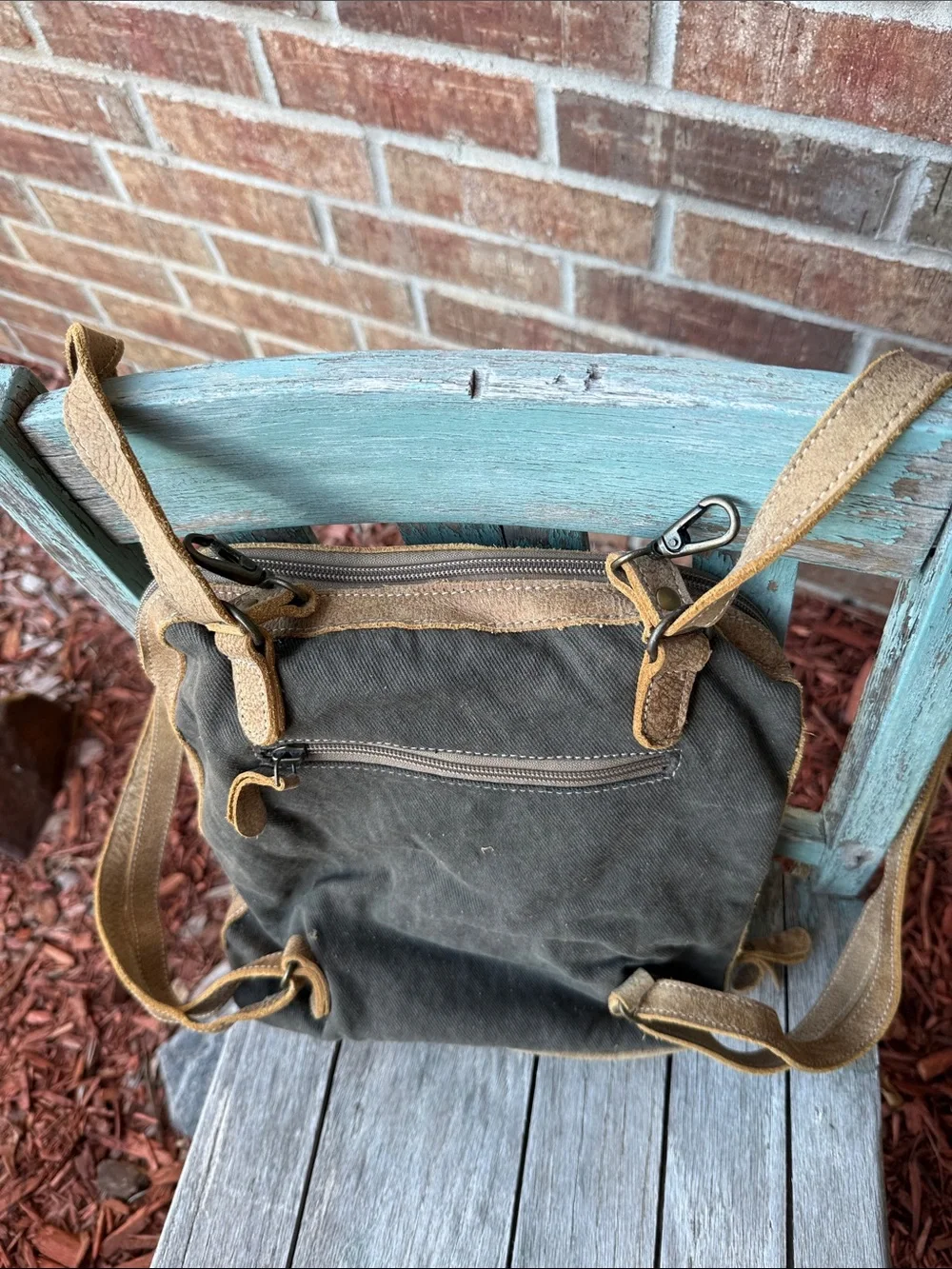 Myra Bag Amber Hairon Pocket Tan, Cream & Black Patterned Backpack Bag